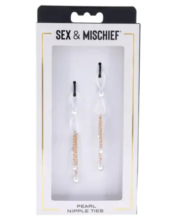 Pearl Nipple Ties - Gold/white