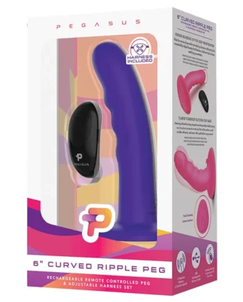 Pegasus 6" Curved Wave Silicone Pegging Dildo with Adjustable Strap On