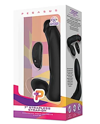Pegasus 7″ Strapless Strap On -Blk