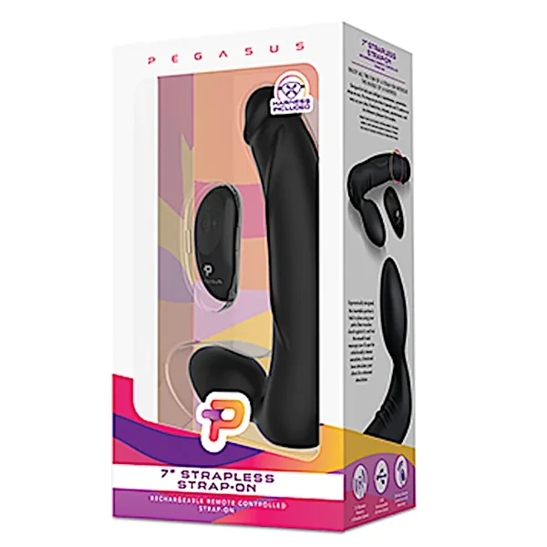 Pegasus 7″ Strapless Strap On -Blk