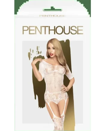 Penthouse Sugar Drop White Suspender Bodystocking