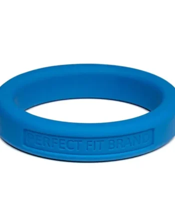 Perfect Fit Classic Silicone Medium Stretch Penis Ring, 44mm, Blue