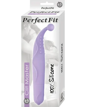 Perfect Fit Clit Master Silicone Clitoral Vibrator Waterproof Lavender 7.25 Inch
