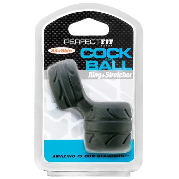 Perfect Fit Silaskin Cock & Ball Ring - Black