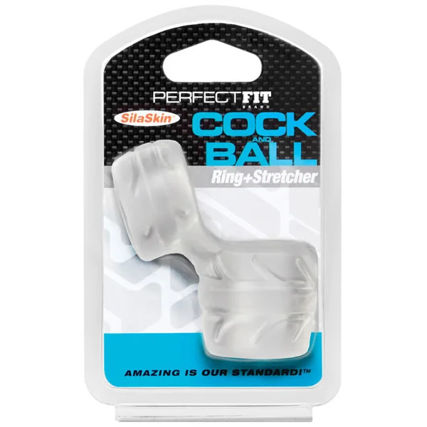 Perfect Fit Silaskin Cock & Ball Ring - Clear
