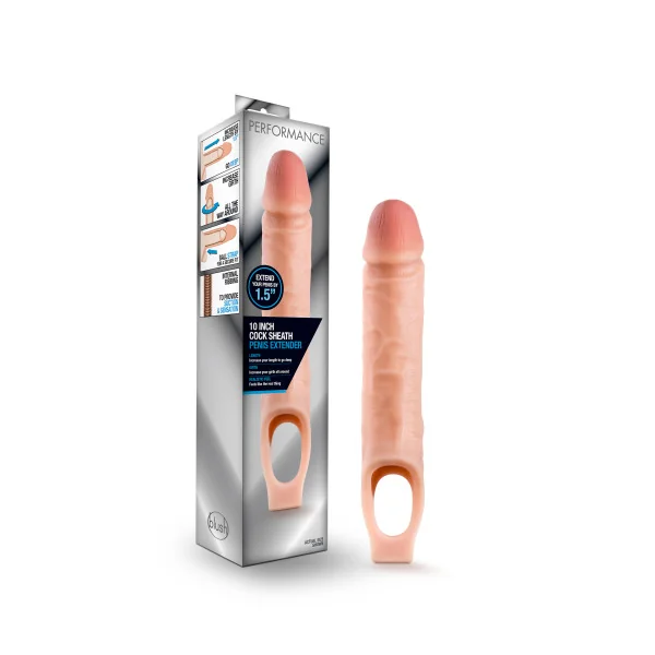 PERFORMANCE 10IN COCK SHEATH PENIS EXTENDER VANILLA