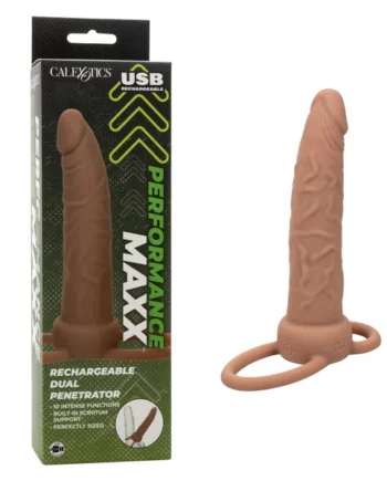 PERFORMANCE MAXX RECHARGEABLE DUAL PENETRATOR BROWN