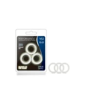 Performance VS2 Pure Premium Silicone Cock Rings 3-Pack, Small, White