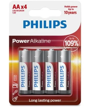 PHILIPS - POWER ALKALINE BATTERY AA LR6 PACK 4