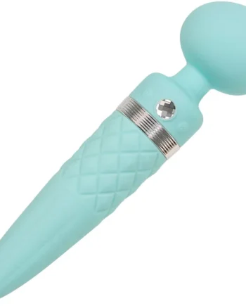 Pillow Talk Sultry Silicone Rechargeable Wand Style Vibrator - Teal