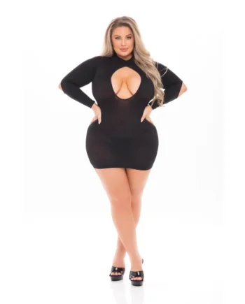 Pink Lipstick - Devilish Backless Dress - 1x-3x - Dress - 1x-3x - Black