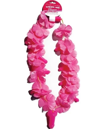 Pink Pecker Light Up Flower Necklace Bachelorette Party Supplies