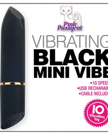 Pink Pussycat Vibrating Mini Vibe - Black