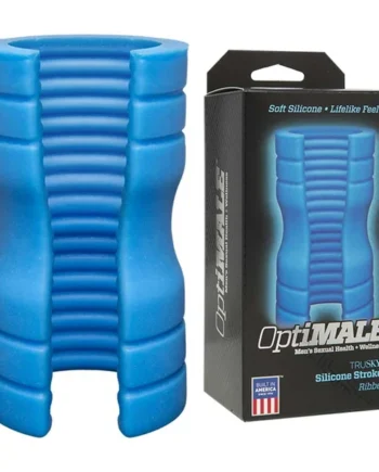 Platinum Silicone Split Sleeve Ribbed Male Masturbator & Stroker by Optimale