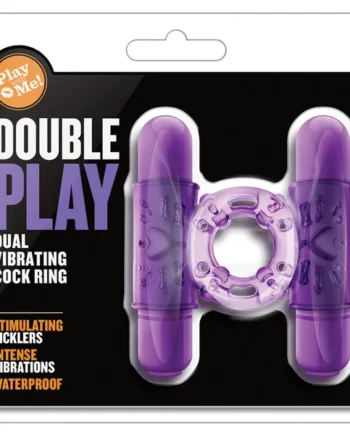 Play With Me Double Play Purple Dual Vibrating Penis Ring