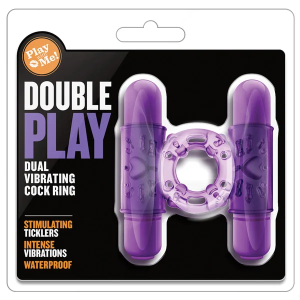 Play With Me Double Play Purple Dual Vibrating Penis Ring