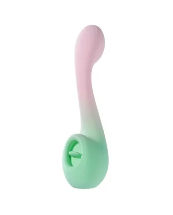 Play With Me Melody Rechargeable Silicone Dual-End Vibrator – Pink/Green