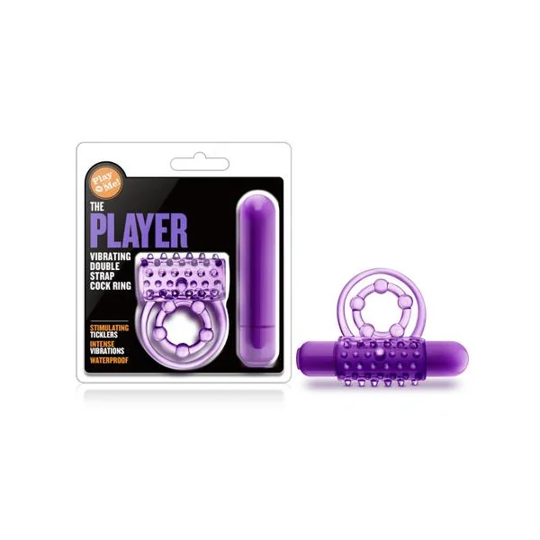 Play With Me Player Vibrating Double Strap Cock Ring by Blush Novelties