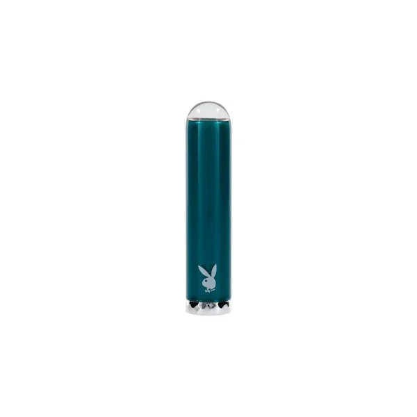 Playboy Emerald Rechargeable Vibrating Glass Mini Vibe, Deep Teal