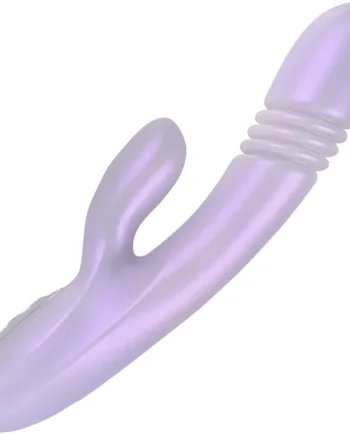 Playboy Pleasure Bumping Bunny Warming Rechargeable Silicone Thrusting Rabbit Vibrator - Lavender