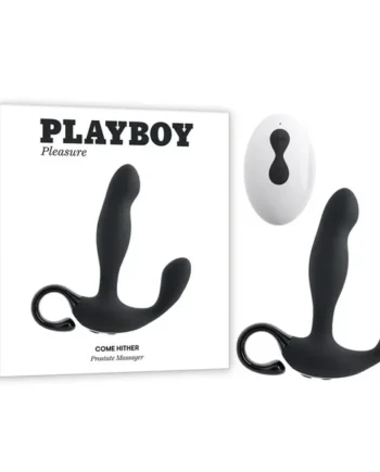 Playboy Pleasure COME HITHER – Black 13.2 cm USB Rechargeable Vibrating Prostate Massager with