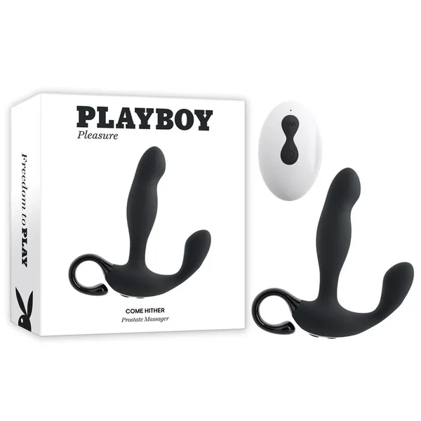 Playboy Pleasure COME HITHER – Black 13.2 cm USB Rechargeable Vibrating Prostate Massager with