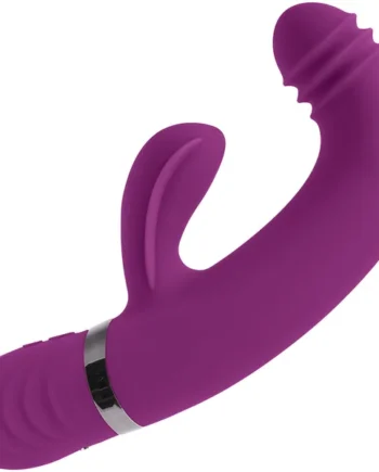 Playboy Pleasure Tap That Waterproof Rechargeable Silicone Dual Stimulation Vibrator - Purple