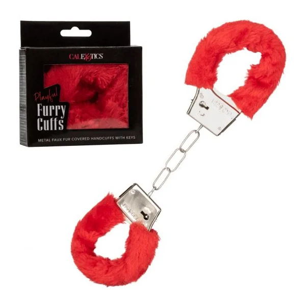 PLAYFUL FURRY CUFFS RED