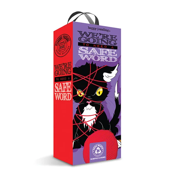 Pleasure Package We're Going To Need A Safe Word Satin Blind Fold, Wrist & Ankle Sash - Red