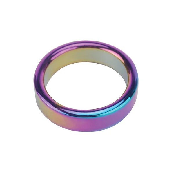 Plesur 2" Metal Cock Ring - Rainbow