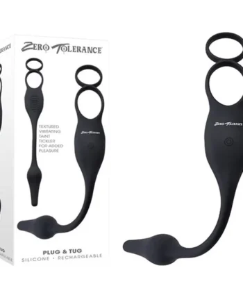 Plug & Tug Cock Ring With Anal Plug by Zero Tolerance