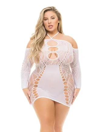 Plus Size White Animal Inside Dress