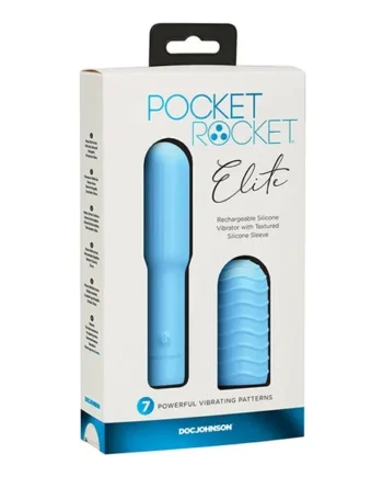 Pocket Rocket Elite Rechargeable w/Removable Sleeve – Sky Blue
