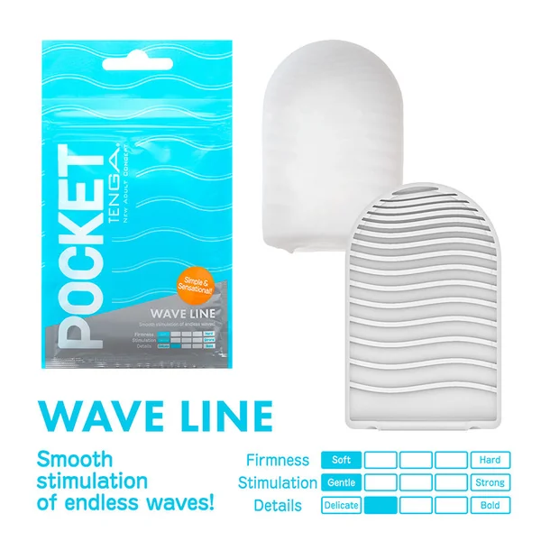 Pocket Tenga Single Use Masturbator Wave Line by Tenga