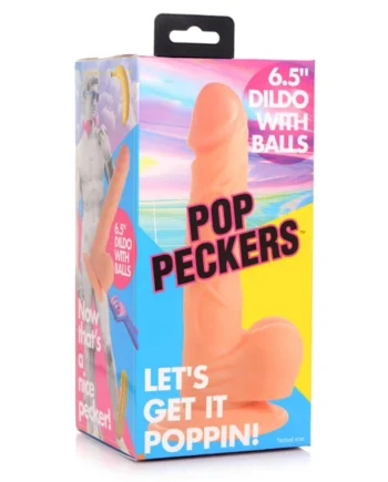 Pop Pecker 6.5 Inch Dildo With Balls - Light