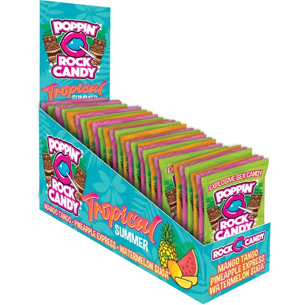 Popping Rock Tropical Summer 36 Pk Display - Mango Tango - Pineapple Express - Watermelon Sugar