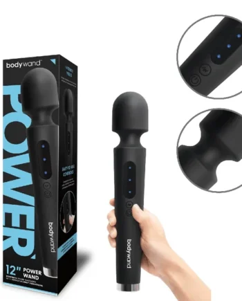 Power Wand 12-inch Rechargeable Silicone Wand Vibrator Massager By Bodywand – Black