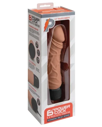 Powercocks 6.5" Realistic Vibrator - Mocha