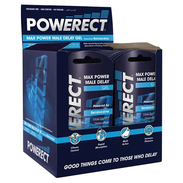 Powerect Max Power Male Delay Gel - 0.5oz 36 Pack