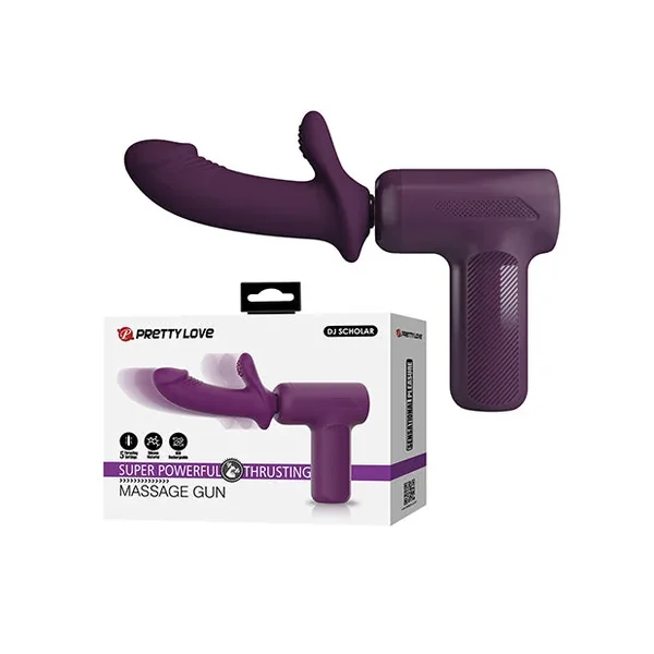Pretty Love DJ Scholar Dual Thrusting Gun Massager – Purple