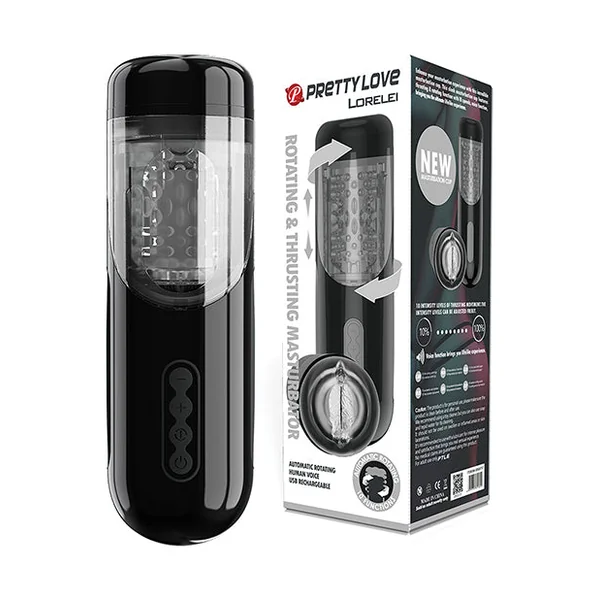 Pretty Love Lorelei Rotating & Thrusting Masturbator - Black