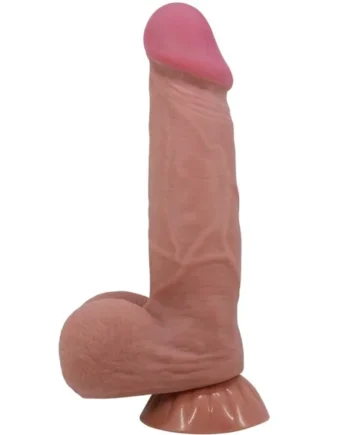PRETTY LOVE - SLIDING SKIN SERIES REALISTIC DILDO WITH SLIDING BROWN SKIN SUCTION CUP 20.6 CM
