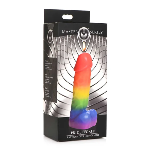 Pride Pecker – Rainbow Drip Candle