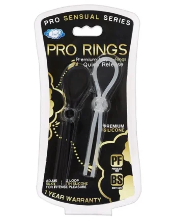 PRO SENSUAL QUICK RELEASE LOOP COCK RING 2 PACK