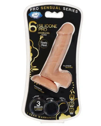 Pro Sensual Series 6 Inch Silicone Pro Odorless Dong - Tan