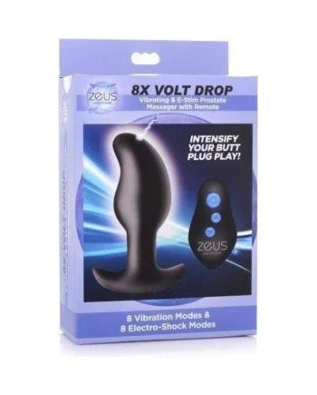 Prostate - Zeus - 8X Volt Drop Vibrating & E-Stim Silicone Prostate Massager