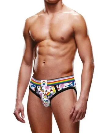 Prowler Pride Love and Peace 1 Brief – XXLarge – Rainbow