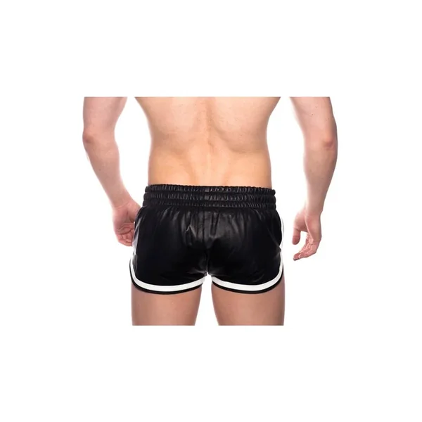 Prowler RED Leather Sport Shorts – XSmall – Black/White