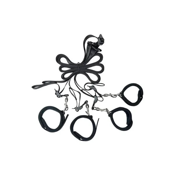 Punishment Bed Restraints (5 Piece Set) – Black