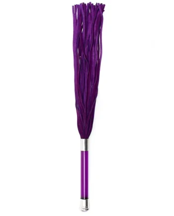 Purple Suede Flogger With Glass Handle And Crystal